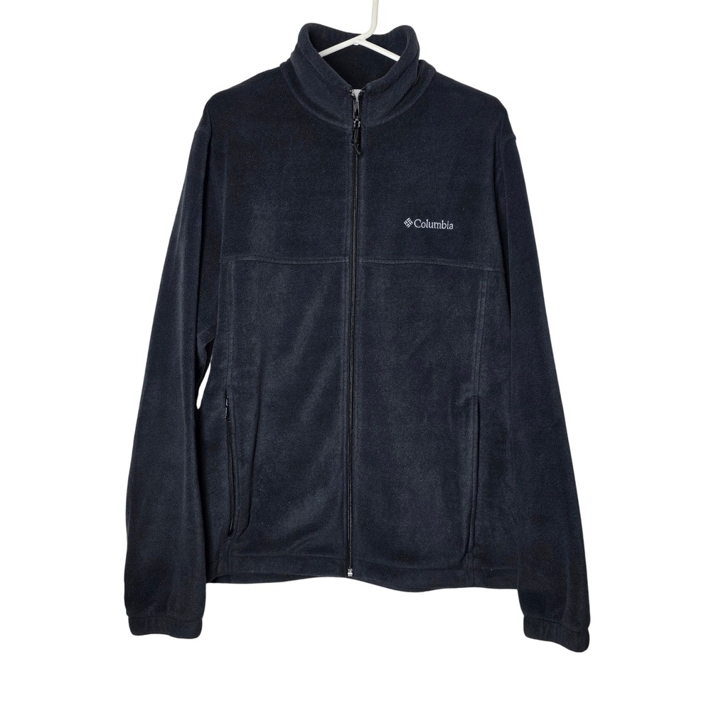 Columbia Mens Fleece Full Zip Jacket Large Black Steens Mountain Softshell